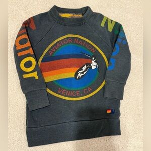 Aviator Nation Kids Sweatshirt - Dark Gray with Multicolor Accents